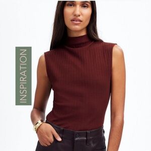 Purple Sleeveless Ribbed Knit Top